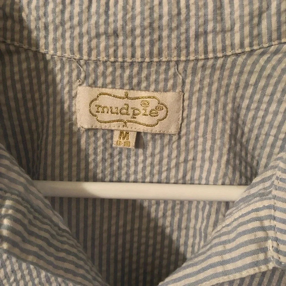 Mudpie Blue and White Seersucker Collared Dress - Picture 4 of 8